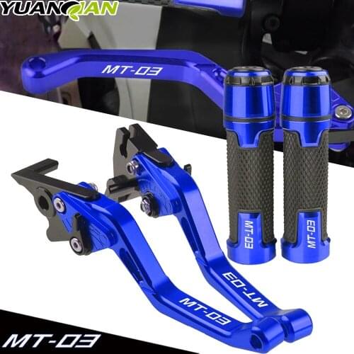 For YAMAHA MT03 MT-03 MT 03 2015-2020 2016 2017 2018 2019 CNC Motorcycle Brake Clutch Levers Handlebar knobs Handle Hand Grips