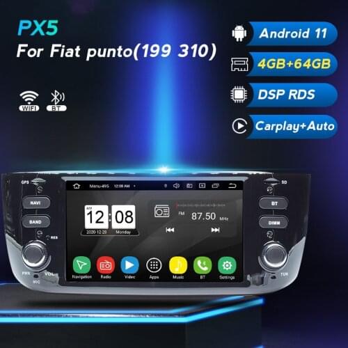 DSP 4G+64G Android 11 4GLTE Car Radio Multimedia GPS Player for Fiat/Linea/Punto evo 2012-2015 Stereo Navi Unit RDS WIFI BT