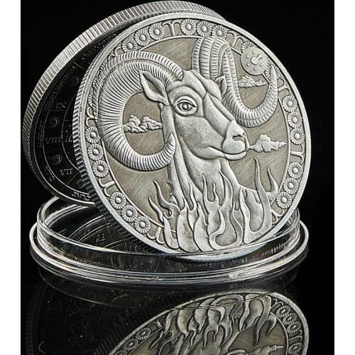 Europe and America 12 Astrology Constellation Print Aries Token Ancient Silver Commemorative Coin