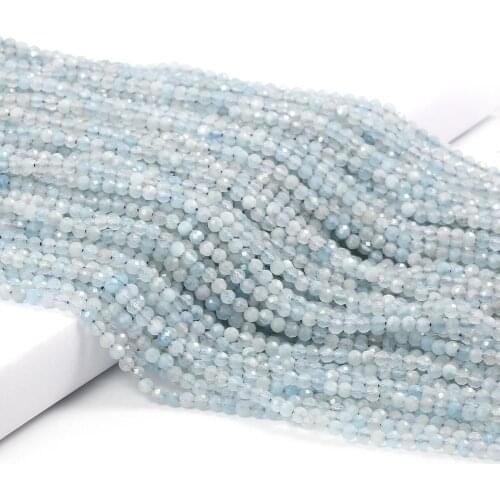 Natural stone Faceted Small Beads Sapphires Loose isolation Beads for jewelry making DIY necklace bracelet accessories 2 3mm