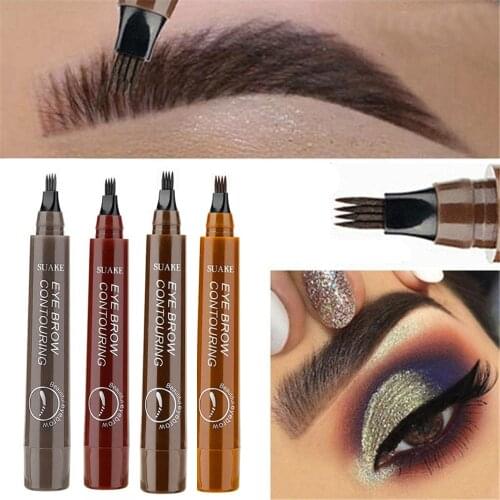 Microblading Eyebrow Pen Waterproof Fork Tip Eyebrow Tattoo Pencil Long Lasting Professional Fine Sketch Liquid Eye Brow Pencil