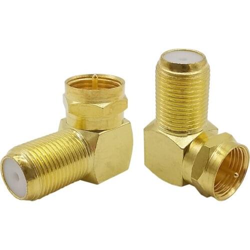 5Pcs Type F Male to Female Coaxial Connector F Type Right Angle Female to Male Adapter F-Type Coaxial RG6 Adapter