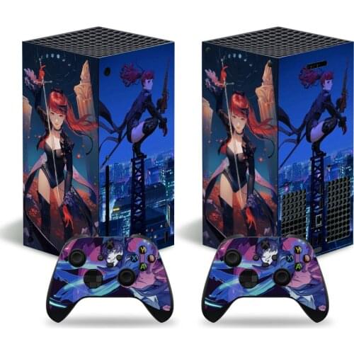 Red Haired Girl Style Skin Sticker Decal Cover for Xbox Series X Console and 2 Controllers Xbox Series X Skin Sticker Viny 2