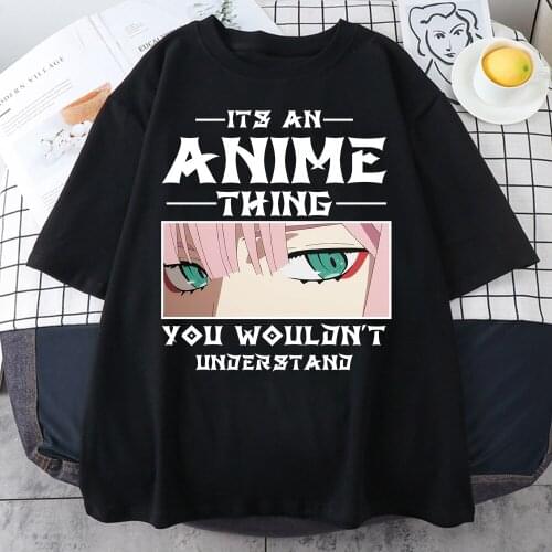 Hot Darling in the Franxx Anime Harajuku Zero TWO Eyes Beautiful Girl Print T Shirt Men Tops Harajuku T-shirt