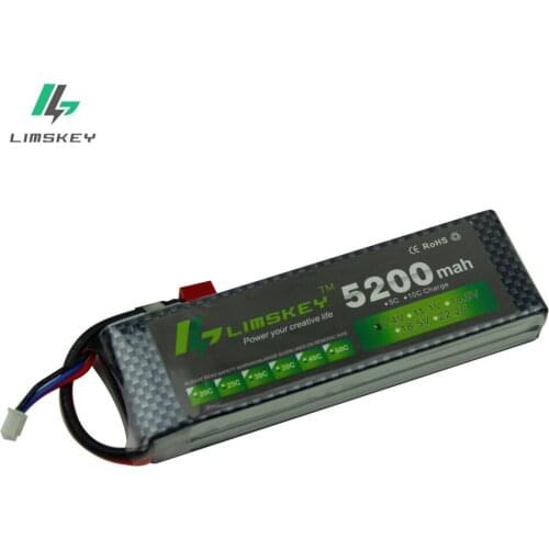 Limskey Power 7.4V 5200mAh Lipo Battery 30C 2S Battery 2S LiPo 7.4 V 5200 mAh 30C 2S 1P Li Batterie For RC car