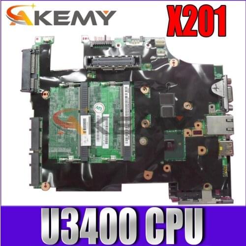Akemy FRU 75Y4901 Laptop Main board For Lenovo Thinkpad x201 motherboard Intel U3400 cpu onboard DDR3