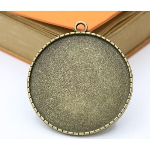 Metal Pendant Base Round, Making Sweater Chains, Necklaces, Key Chains and Other Charm Accessories with a Groove Size of 40mm 11