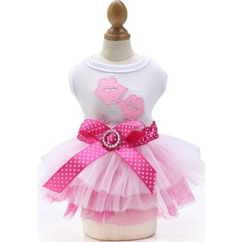 Cute Puppys Cotton Princess Dress Besides Multiple Sizes and All Seasons Comfortable for Small Lovely Dog Pets Clothes for Pets