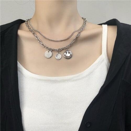 2020 Hip Hop Multilayer Necklace For Women Men Jewelry Gifts Fashion Punk Gold Sliver Color Pendant Necklace Accessorie