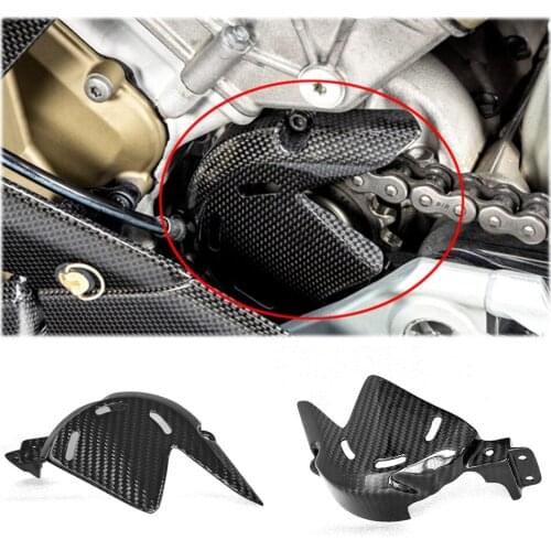 100% Carbon Fiber Motorcycle Engine Chain Sprocket Cover Fairing Cowl for Ducati Panigale V4 V4S 2018-2020