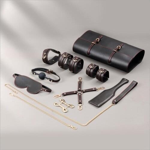 Sex Toys For Woman Men BDSM Bondage Set Under Bed Erotic Restraint Handcuffs & Ankle Cuffs & Eye Mask Adults Games S0828