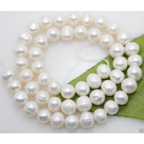 7-8mm Genuine Natural White Real Freshwater Pearl Roundel loose Beads 15"