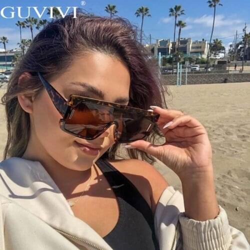 One Piece Square Sunglasses Women Men Oversized Goggles Sunglasses Men Vintage Retro Punk Eyeglasses UV400