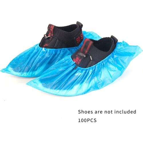 100pcs Disposable Shoe Cover CPE Indoor Non-slip Wear-resistant Shoe Cover Waterproof Dustproof Thickened Foot Cover