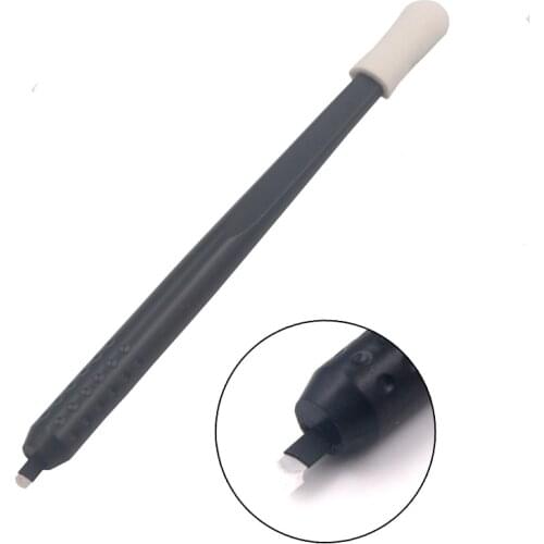 10pcs 18U 0.15MM Disposable Microblading Pen Tools Permanent Makeup Eyebrow Manual Tattoo Gun With Sponge Professional 18U blade