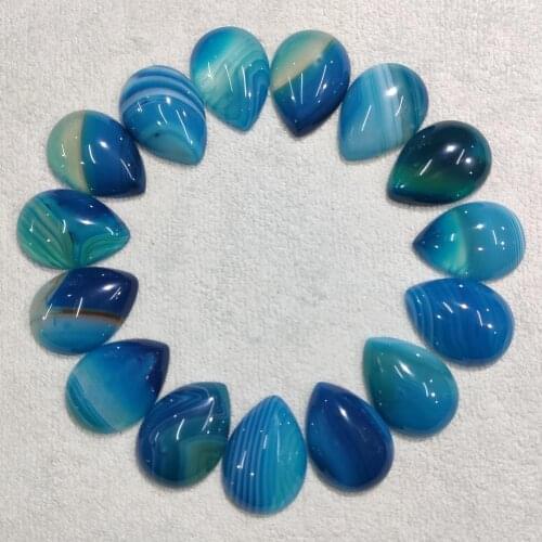 Wholesale 20pcs/lot natural blue stripe onyx drop CAB CABOCHON beads 18x25mm for jewelry Accessories making free shipping