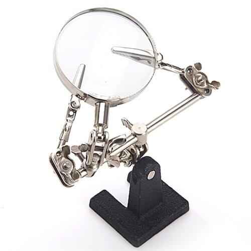 PCB Borad Welding Soldering Work Bench Station with 5 Times Magnifier Auxiliary Clamp Holder