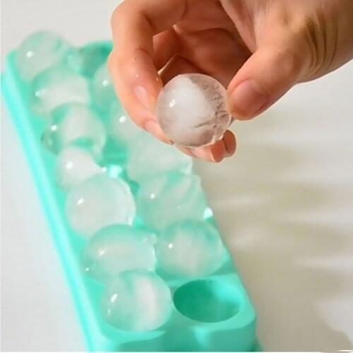 Plastic Molds Ice Tray 14 Grid 3D Round Ice Molds Home Bar Party Use Round Ball Ice Cube Makers Kitchen DIY Ice Cream Moulds Hot