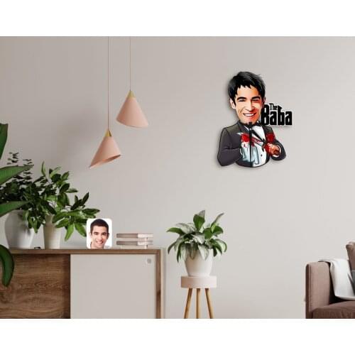 Personalized Custom Godfather Godfather Caricature Of Wood Wall Saati-5 Special Design Friends Lovers Gift Beautiful Memories Office decoration
