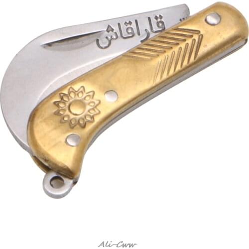 Retro Carving Small Pocket Keychain Tactical Mini Folding Folder Knife Brass New