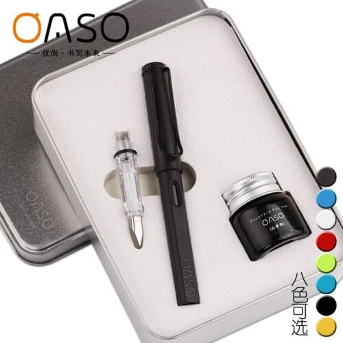Luxury Gift Set Pimio 007 Frosted Black EF + F Nib Plastic Fountain Pen with Original Metal Case Ink Pens Free Shipping