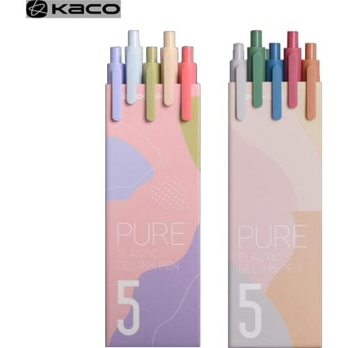 Kaco PURE Gel Pen 0.5MM Sign Pens Morandi Color ABS Material Colorful Ink Smoothing Writing for School Office Students