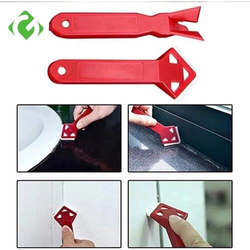 2Pcs/set Silicone Glass Sealant Scraper Window Sealant Remover for Floor Tile Glue Residual Shovel Spatula Corner Squeegee GY