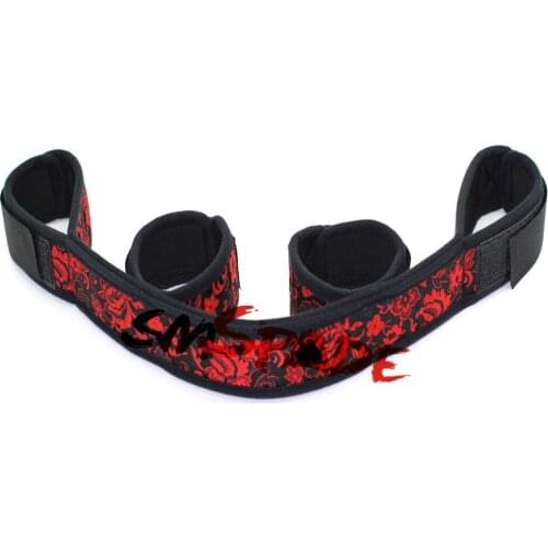 Smspade floral bracade Bondage restraints system,sex posture enhancer,spreader bar shape restraint handcuffs and ankle cuffs