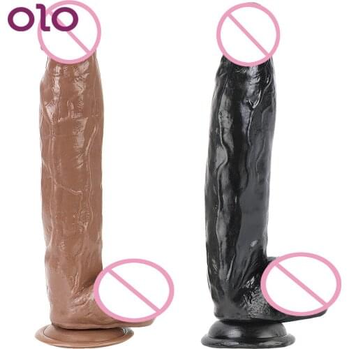 OLO Female Masturbator Flexible With Suction Cup 31cm Giant Extreme Huge Super Big Dildos Sex Toys for Women Realistic Penis