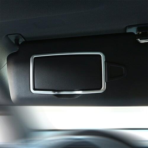 Car Styling Center Console Cosmetic Mirror Frame Decoration Sticker Trim For Mercedes Benz ML CLA GLE GLC A B C E Class