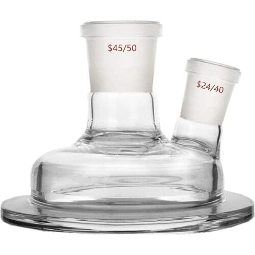 150mm 2-Neck Glass Reactor Lid 45/50 24/40 Twins Necks Use For Lab Reaction Vessel