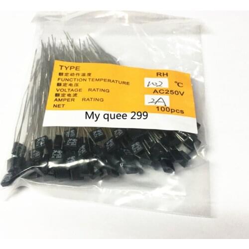 100pcs New RH 102 105 115 125 130 135 145 Degree Thermal Fuse 2A 250V