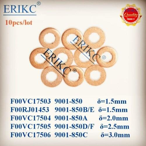 10PCS ERIKC Common Rail Fuel Injectors Copper Washers F00VC17504 Diesel Nozzle Heat Shield F00VC17503 F00VC17505 for BOSCH