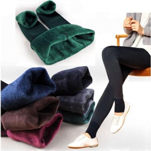 Women Winter Thick Leggings Warm Women Heat Fleece Stretchy Leggings Warm Fleece Lined Slim Thermal Pants Leggings