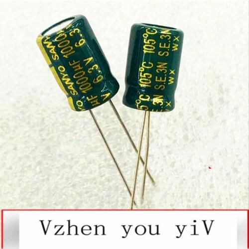 10-50-100pcs/lot 6.3v 1000uf high frequency low resistance computer main board common electrolytic capacitance 8X12MM