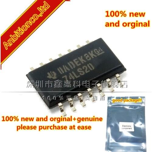 10pcs 100% new and orginal SN74LS20NSR 74LS20 SOP14 DUAL 4-INPUT POSITIVE-NAND GATES in stock