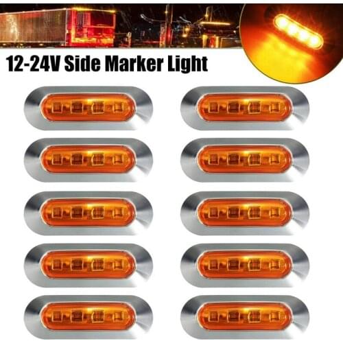 10PCS 4 LED Side Marker Indicator Lights Lamp Tail Lamp Universal for Auto Car Bus Truck Lorry Trailer Boat