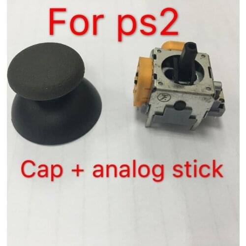 2PCS 3D Analog Stick Joystick rocker Thumb Stick+cap mushroom Rubber for PS2 Wireless Controller for PS2 Wired controller