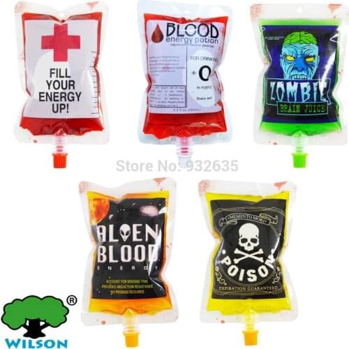 250 ML 20 PCS Spout Bag Imitation Blood Bag drink Liquid For Halloween,Party, Bar Supplies, Creative Funny Cocktails Pack Pouch