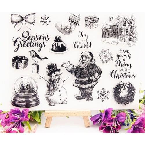 20x15.5cm Santa Claus Transparent Clear Stamps Silicone Seals Roller Stamp DIY scrapbooking photo album/Card Making