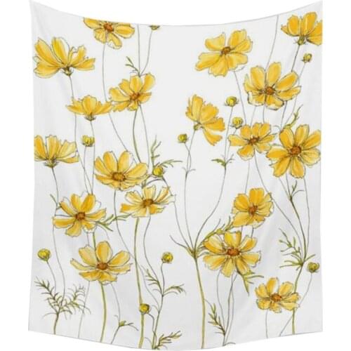83XC Flower Tapestry Wall Hanging Wildflower Plant Floral Tapestry Hanging Carpet Wall Decoration Elegant Home Ornament for Home