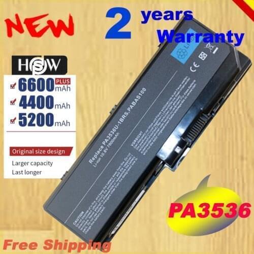 HSW 9cell Laptop Battery For TOSHIBA PA3536U-1BRS PA3537U-1BRS PABAS100 PA3536 PA3536U Satellite P200-10G For Toshiba Equium P200 P300 FAST SHIPPING