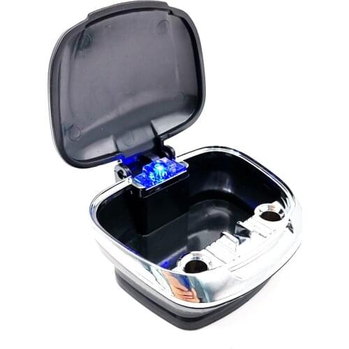 Car Truck Cigarette Ashtray Stand Dashboard Holder Blue LED Detachable Base