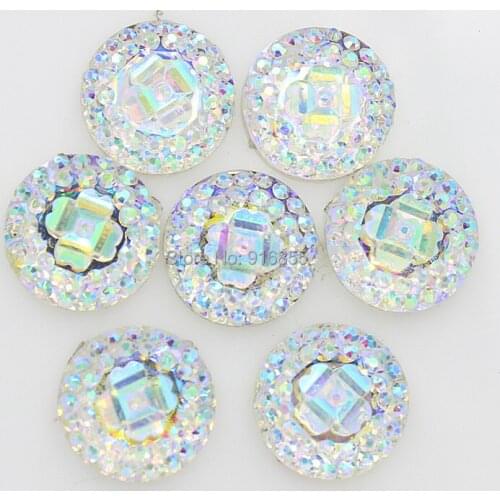 Free shipping mixed color 12mm 200pcs crystal AB Flatback Resin Round Stone beads,flower flatback resin rhinestone for DIY deco