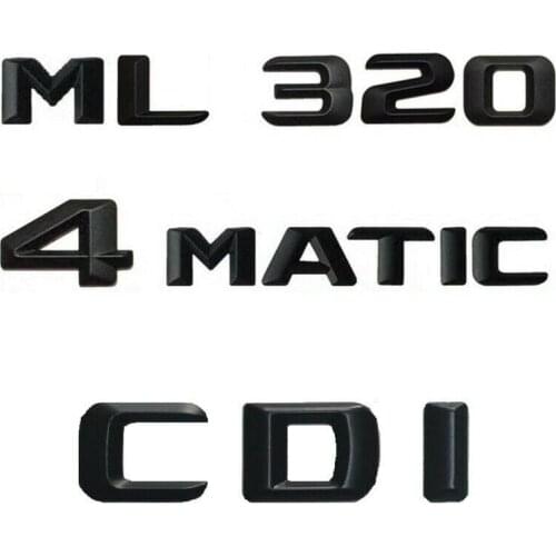 Black Trunk 3D Font Emblems Badges for Mercedes W166 W164 ML320 CDI 4MATIC