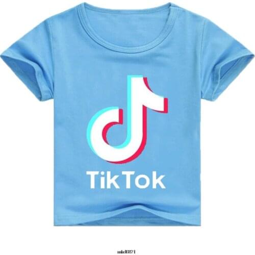 Printed Street Tik Tok Childrens T-shirt Summer Boys And Girls Tik Tok Casual Short Sleeved Shirt Tops