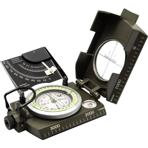 Geology Compass for Professional Military Army Sighting Luminous Compass for Outdoor Hiking Camping Outdoor Compass