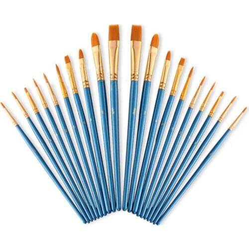 10Pcs Artist Paint Brush Round Pointed Tip Nylon Hair Artist Brush for Acrylic Watercolor Oil Painting