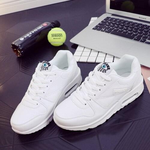 Sneakers Female Student Shoes Woman Comfortable Leather Sports Shoes All Match Flat Walking Shoes Travel Ventilation Women Shoe