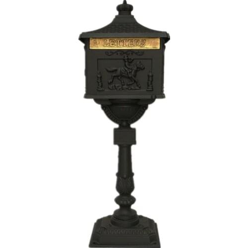 Cast Aluminum Mail Box Security Stand Mailbox With Lock Postal Box For Apartment Villa Home Garden Letter Newspaper Mailbox